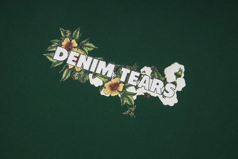 D310 #DENIM TEARS Kapok classic pure cotton loose unisex white short-sleeved T-shirt 38 p100 black, white, green, pink, blue